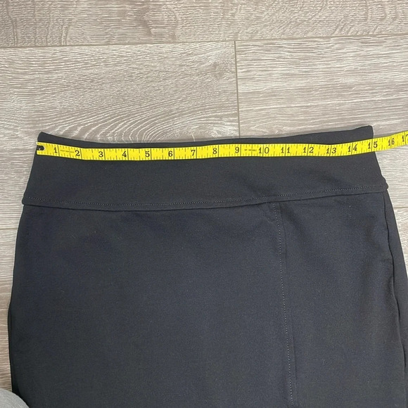 Worthington Black Midi Skirt Stretch Front Slit M - Picture 4 of 10